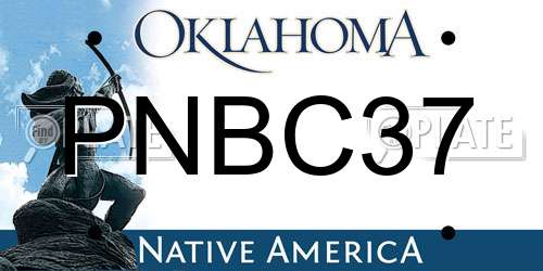 PNBC37 Oklahoma License Plate