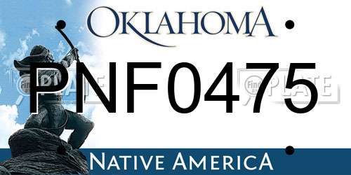 PNF0475 Oklahoma License Plate