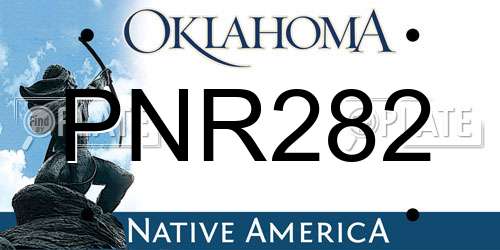PNR282 Oklahoma License Plate