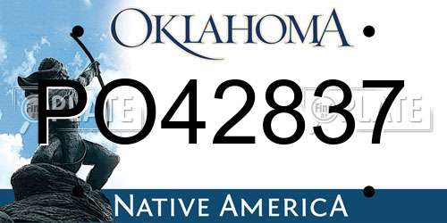 PO42837 Oklahoma License Plate
