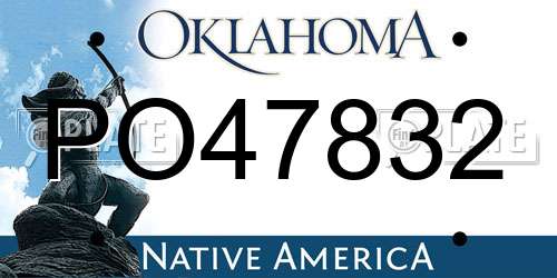 PO47832 Oklahoma License Plate