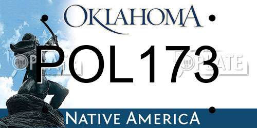 POL173 Oklahoma License Plate