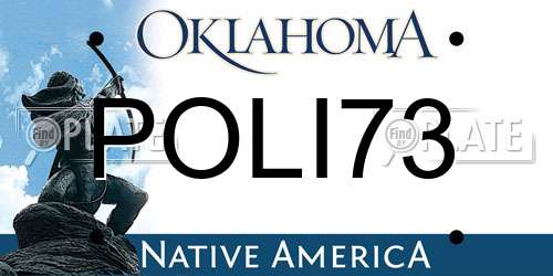 POLI73 Oklahoma License Plate