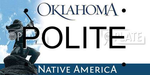 POLITE Oklahoma License Plate