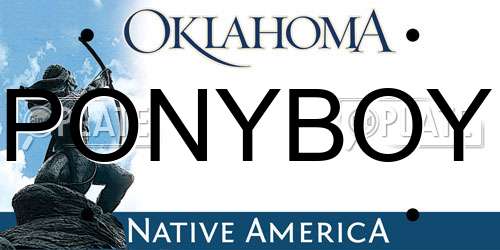 PONYBOY Oklahoma License Plate