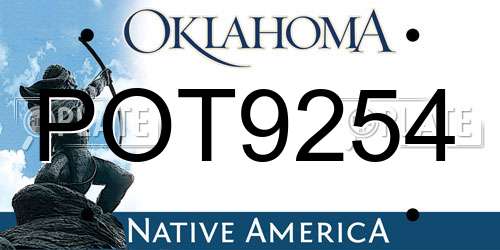 POT9254 Oklahoma License Plate