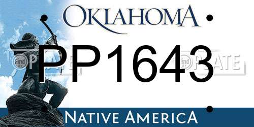 PP1643 Oklahoma License Plate