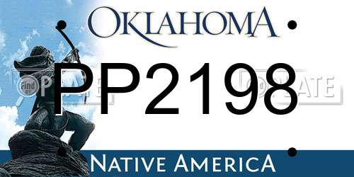 PP2198 Oklahoma License Plate