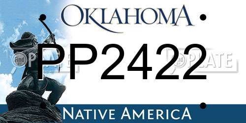 PP2422 Oklahoma License Plate