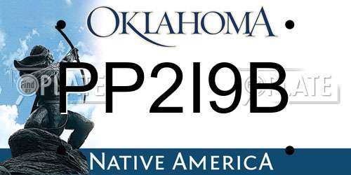 PP2I9B Oklahoma License Plate