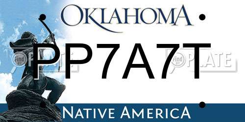 PP7A7T Oklahoma License Plate