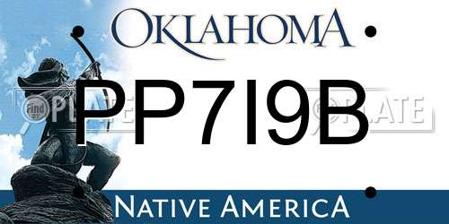 PP7I9B Oklahoma License Plate