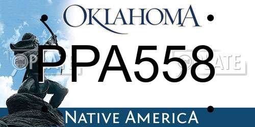 PPA558 Oklahoma License Plate