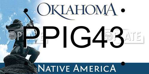 PPIG43 Oklahoma License Plate