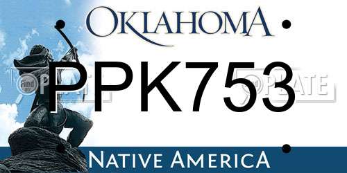PPK753 Oklahoma License Plate