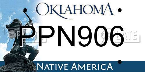 PPN906 Oklahoma License Plate