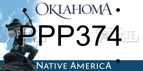 PPP374 Oklahoma License Plate