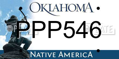 PPP546 Oklahoma License Plate