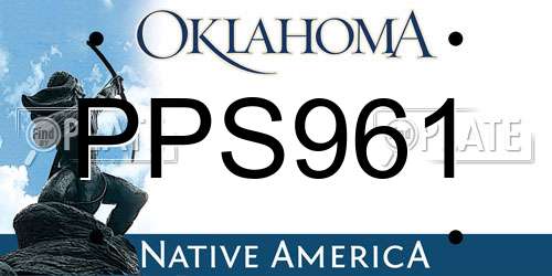 PPS961 Oklahoma License Plate