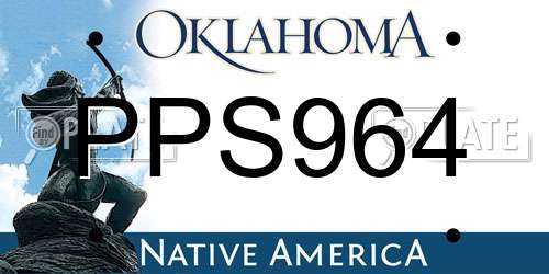 PPS964 Oklahoma License Plate