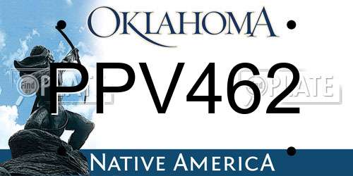 PPV462 Oklahoma License Plate