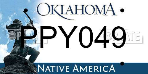 PPY049 Oklahoma License Plate