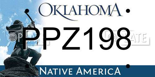PPZ198 Oklahoma License Plate
