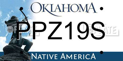 PPZ19S Oklahoma License Plate