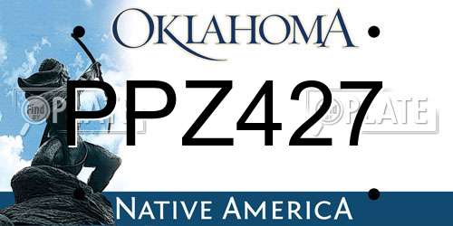 PPZ427 Oklahoma License Plate