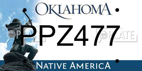 PPZ477 Oklahoma License Plate