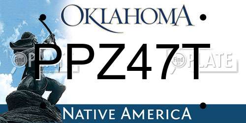 PPZ47T Oklahoma License Plate