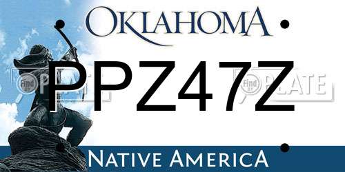 PPZ47Z Oklahoma License Plate