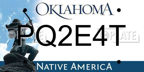 PQ2E4T Oklahoma License Plate