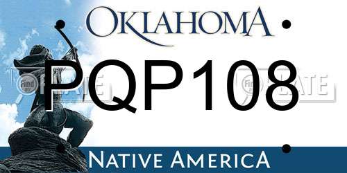 PQP108 Oklahoma License Plate