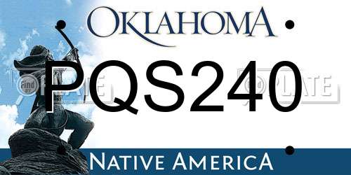 PQS240 Oklahoma License Plate