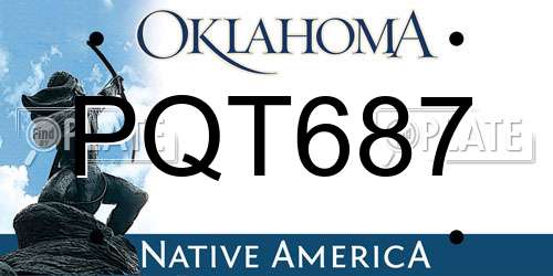 PQT687 Oklahoma License Plate