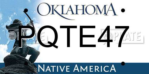PQTE47 Oklahoma License Plate
