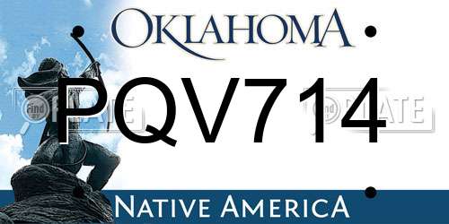 PQV714 Oklahoma License Plate