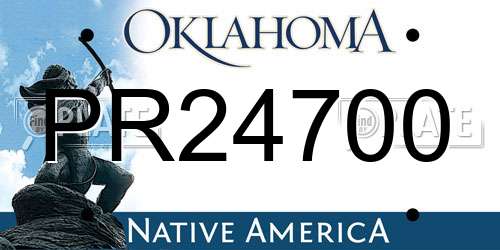 PR24700 Oklahoma License Plate