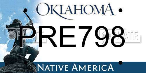 PRE798 Oklahoma License Plate