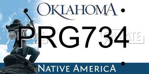 PRG734 Oklahoma License Plate
