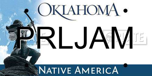 PRLJAM Oklahoma License Plate