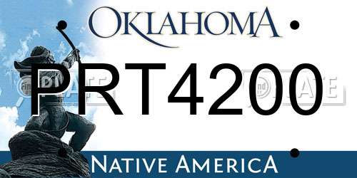 PRT4200 Oklahoma License Plate