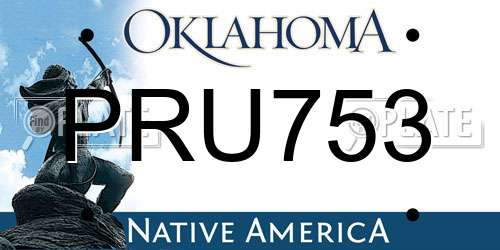 PRU753 Oklahoma License Plate