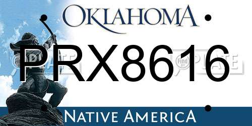 PRX8616 Oklahoma License Plate