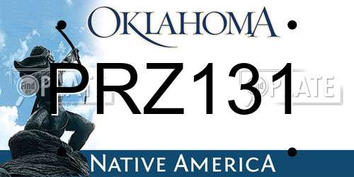 PRZ131 Oklahoma License Plate