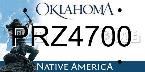 PRZ4700 Oklahoma License Plate