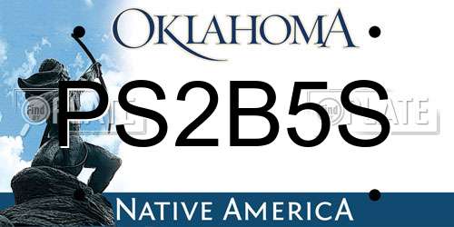 PS2B5S Oklahoma License Plate