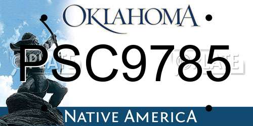 PSC9785 Oklahoma License Plate