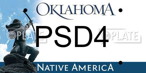 PSD4 Oklahoma License Plate